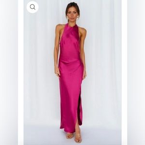 Hello Molly Light Minds Midi Dress Fuchsia